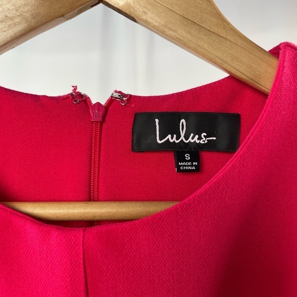 Lulus Aylin Tie-Front Sleeveless‎ Mini Dress in Fuchsia Size Small - Picture 4 of 8